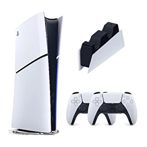 Sony PS5 Slim Dijital 825GB - 2. Dualsense Ps5 Kol - Şarj İstasyonlu Oyun Konsolu (İthalatçı Garantili)