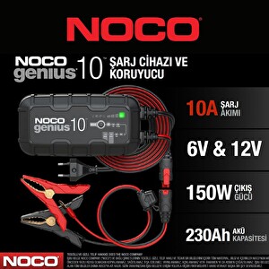 Noco Genius GENIUS10EU 6-12V 10 Amper Akü Takviye Cihazı - Eva