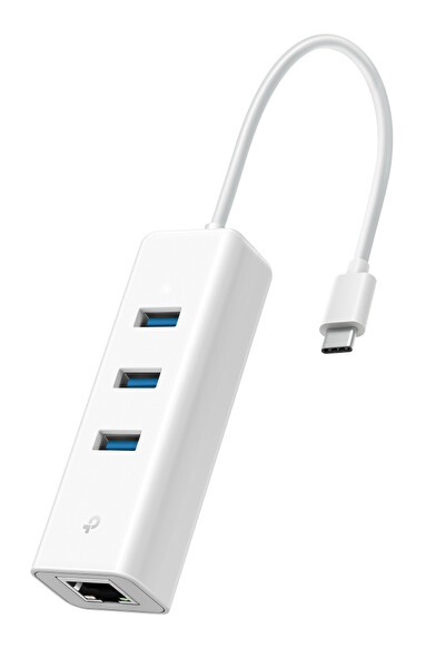 TP-Link UE330C, USB Type-C den 3 adet Type-A 3.0 Hub ve Gigabit Ethernet Adaptörü