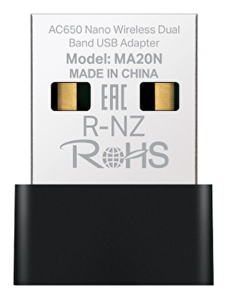 Mercusys MA20N, AC650 Mbps Kablosuz Dual-Band Nano USB Adaptör