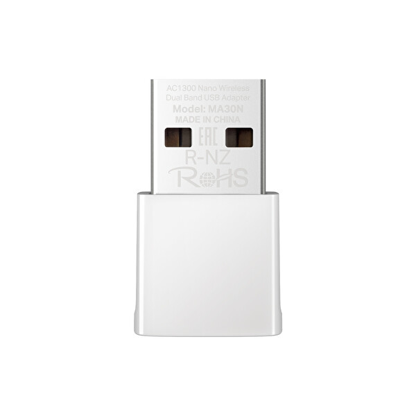 Mercusys MA30N, AC1300 Mbps, Çift Bant, MU MIMO, Tak ve Çalıştır, Nano Wi Fi 5 USB Adaptör