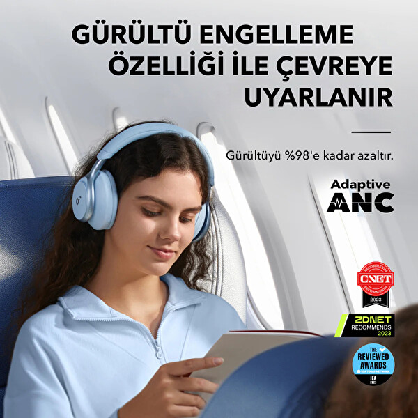 Anker Soundcore Space One Kulaküstü, Anc, 40 Saat Oynatma Süresi, Bluetooth 5.3 Kulaklık - Pembe-A3035