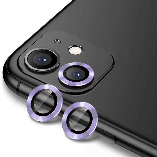 Zore Apple iPhone 12 Cl-12 Premium Safir Parmak İzi Bırakmayan Anti-Reflective Kamera Lens Koruyucu Lila