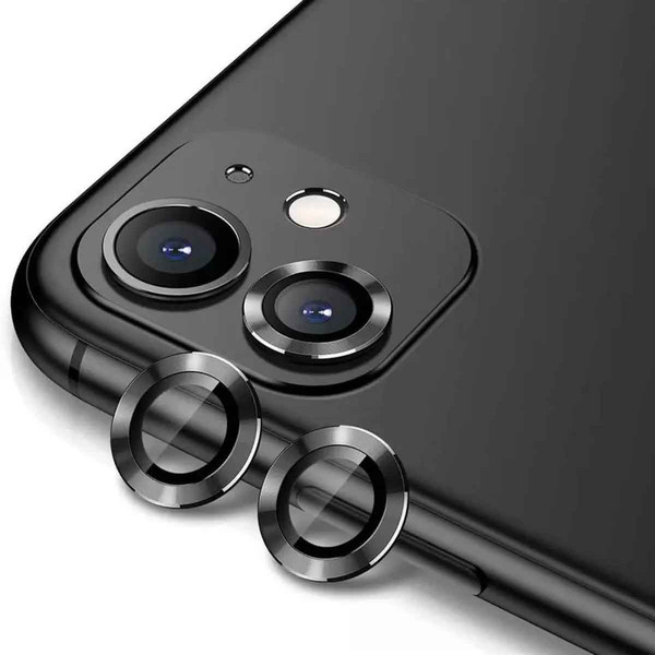 Zore Apple iPhone 12 Cl-12 Premium Safir Parmak İzi Bırakmayan Anti-Reflective Kamera Lens Koruyucu Siyah