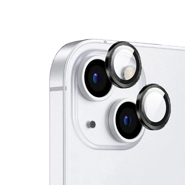 Zore Apple iPhone 14 Cl 12 Premium Safir Parmak İzi Bırakmayan Anti Reflective Kamera Lens Koruyucu Siyah