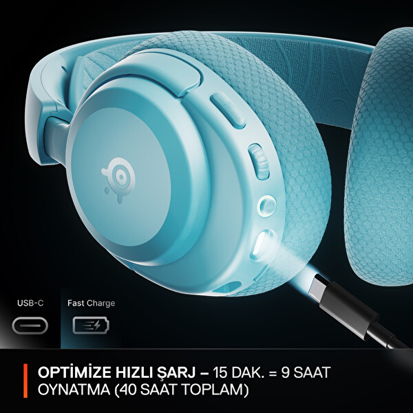 Steelseries Arctis Nova 3X Kablosuz Çoklu Platform Aqua Oyuncu Kulaklığı
