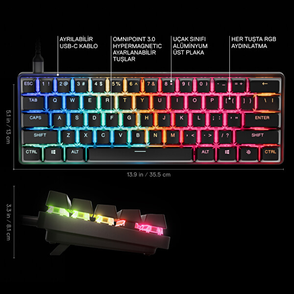 Steelseries Apex Pro Mini Gen 3 Wireless Gaming Klavye Fiyatı ve
