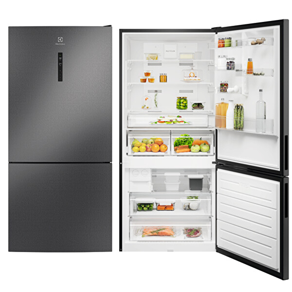 Electrolux LNT7MD58B TwinTech No Frost 588 lt 84 cm Alttan Donduruculu Buzdolabı D Enerji Sınıfı Siyah Inox 2
