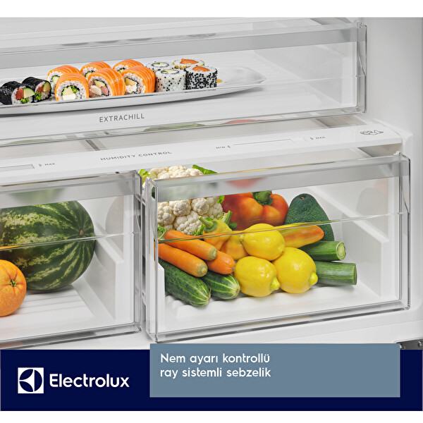 Electrolux LNT7MD58B TwinTech No Frost 588 lt 84 cm Alttan Donduruculu Buzdolabı D Enerji Sınıfı Siyah Inox 7