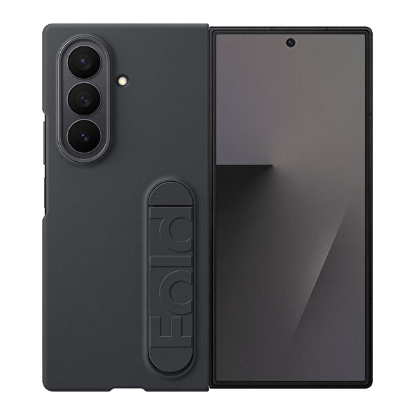 Galaxy Z Fold 7 Standlı Silikon Kılıf - Siyah