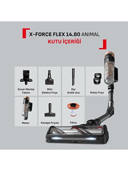 Tefal TY9B74WO X-Force Flex 14.80 Animal Şarjlı Süpürge
