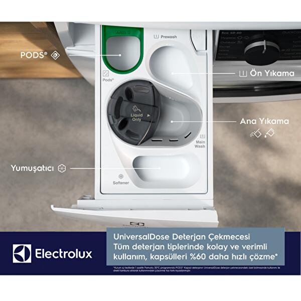 Electrolux EW7F4404UT 700 Serisi SteamCare 11 KG 1400 Devir Çamaşır Makinesi
