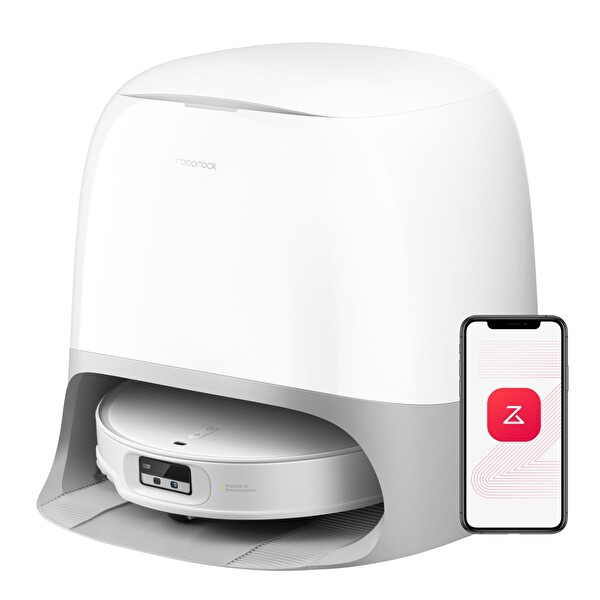 Roborock Q Revo Curv X Çöp İstasyonlu Robot Süpürge-Beyaz