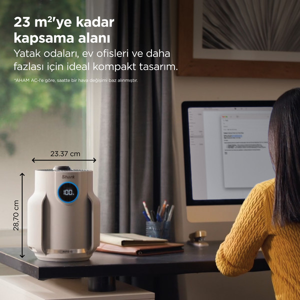 Shark NeverChange5 Air Purifier Compact Pro Quartz Beyaz 6