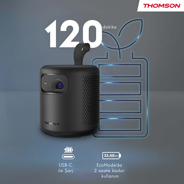 Thomson Vega PG35B Google TV LED Taşınabilir 4K Projektor 4