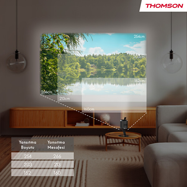 Thomson Vega PG35B Google TV LED Taşınabilir 4K Projektor 5