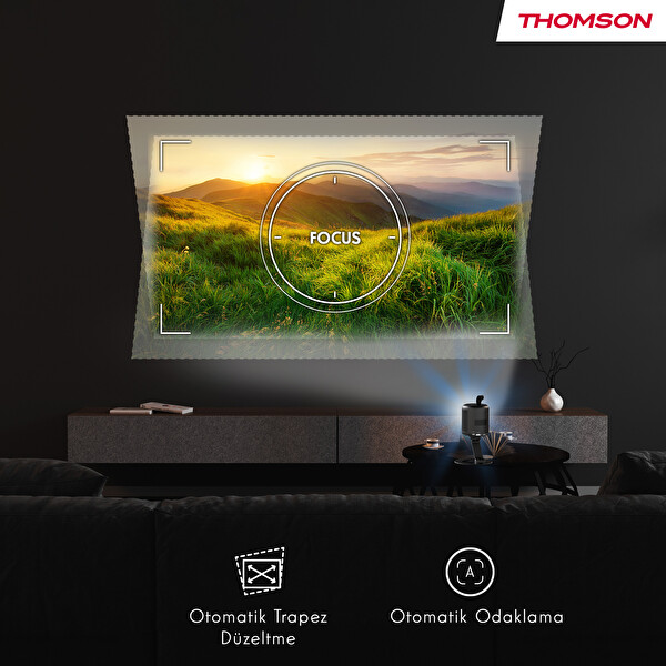Thomson Vega PG35B Google TV LED Taşınabilir 4K Projektor 8