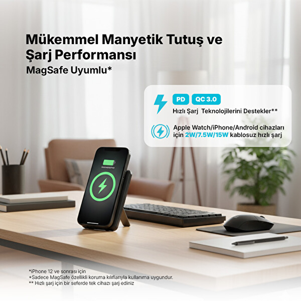 Ttec Recharger M 5.000Mah Magsafe PD 20W Stantlı Powerbank 2Bb236S