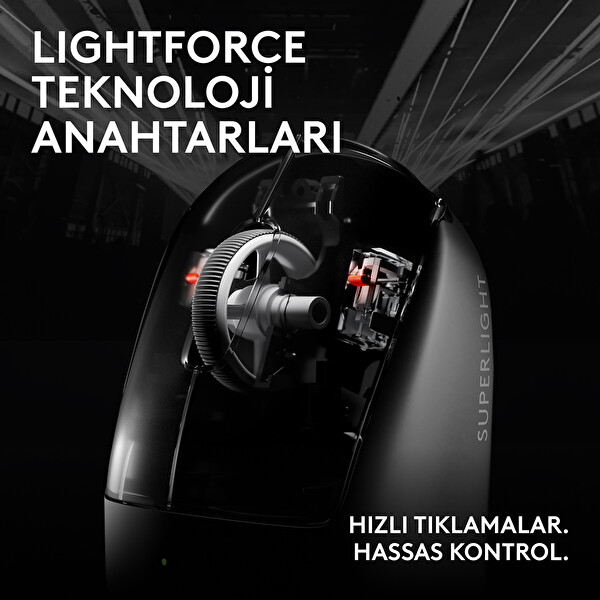 Logitech G PRO X Superlight 2c Kompakt Kablosuz Siyah Oyuncu Mouse