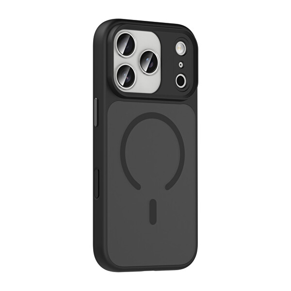 Zore Flet Magsafe İp 17 Pro Siyah Sert Kapak 2