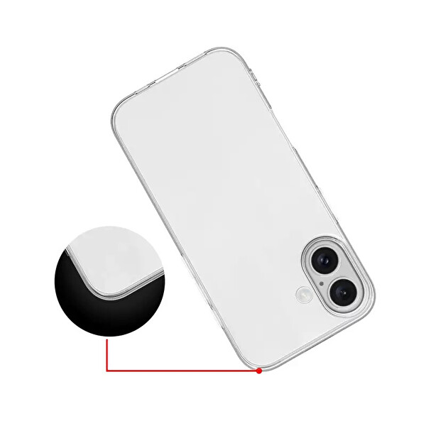Zore Süper Silikon iPhone 17 Şeffaf Silikon Kapak 5