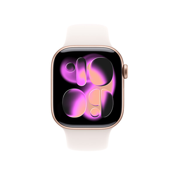 Apple Watch Series 11 GPS 42mm Roze Altın Alüminyum Kasa ve Bulut Pembesi Spor Kordon - S/M