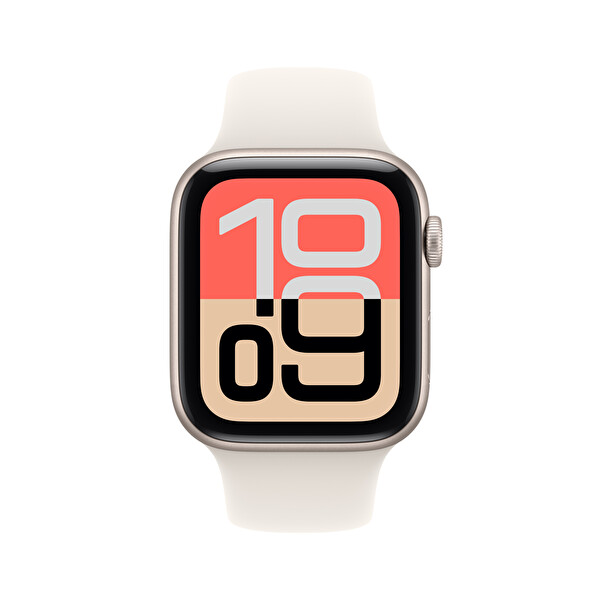 Apple Watch SE 3 GPS 44mm Yıldız Işığı Alüminyum Kasa ve Yıldız Işığı Spor Kordon - S/M