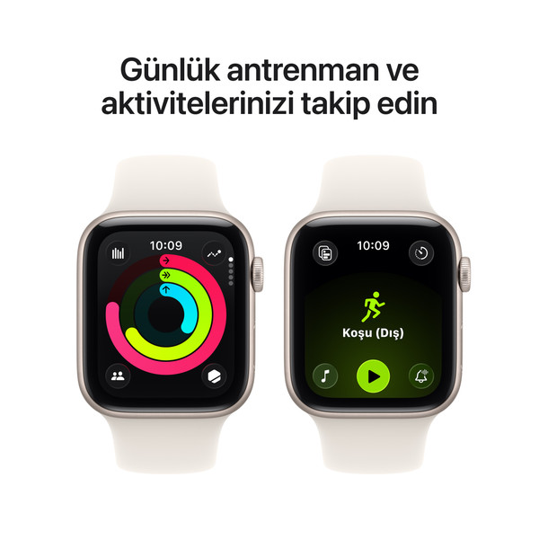 Apple Watch SE 3 GPS 44mm Yıldız Işığı Alüminyum Kasa ve Yıldız Işığı Spor Kordon - S/M