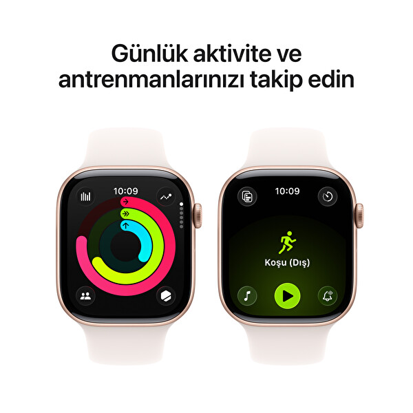 Apple Watch Series 11 GPS 46mm Roze Altın Alüminyum Kasa ve Bulut Pembesi Spor Kordon - S/M