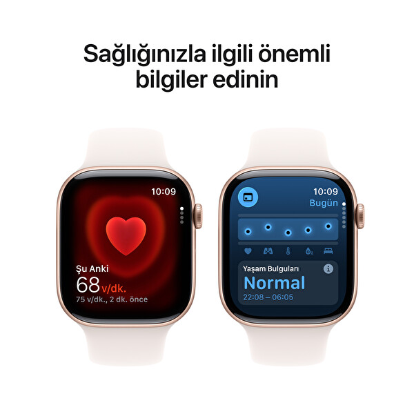 Apple Watch Series 11 GPS 46mm Roze Altın Alüminyum Kasa ve Bulut Pembesi Spor Kordon - S/M