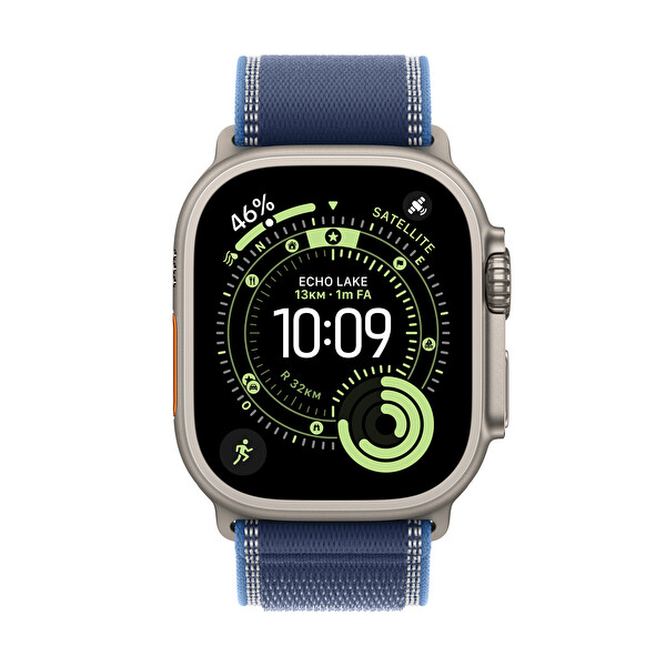 Apple Watch Ultra 3 GPS + Cellular 49mm Natürel Titanyum Kasa ve Mavi / Parlak Mavi Trail Loop - M/L