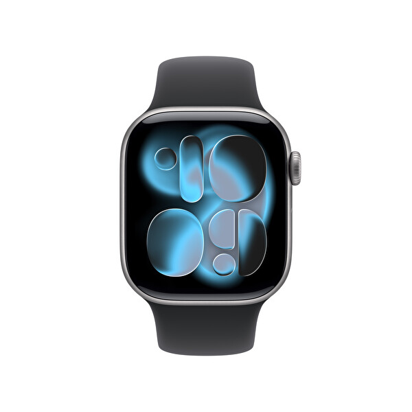Apple Watch Series 11 GPS 42mm Uzay Grisi Alüminyum Kasa ve Siyah Spor Kordon - M/L