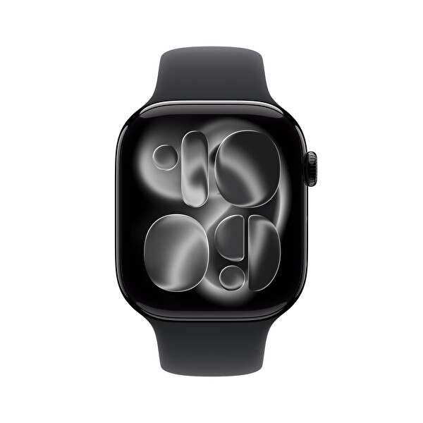 Apple Watch Series 11 GPS 46mm Simsiyah Alüminyum Kasa ve Siyah Spor Kordon - S/M