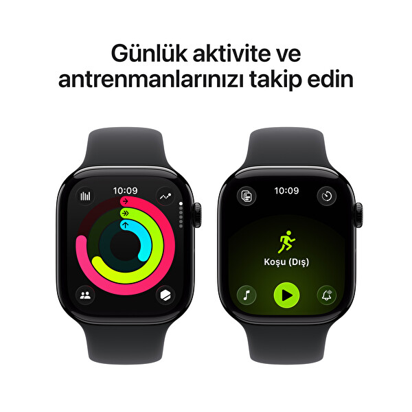 Apple Watch Series 11 GPS 46mm Simsiyah Alüminyum Kasa ve Siyah Spor Kordon - S/M