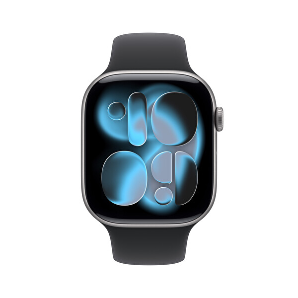 Apple Watch Series 11 GPS 46mm Uzay Grisi Alüminyum Kasa ve Siyah Spor Kordon - M/L