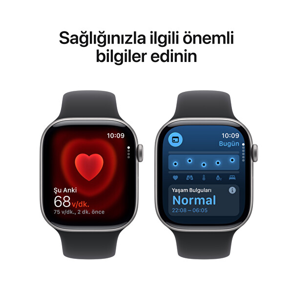 Apple Watch Series 11 GPS 46mm Uzay Grisi Alüminyum Kasa ve Siyah Spor Kordon - M/L