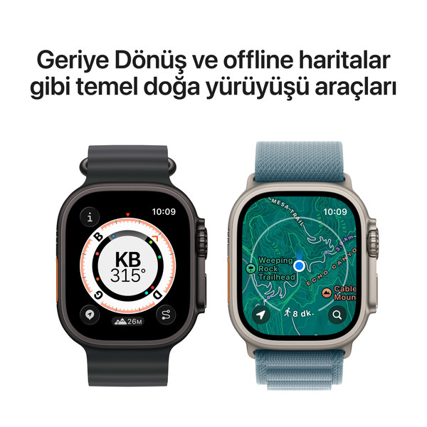 Apple Watch Ultra 3 GPS + Cellular 49mm Natürel Titanyum Kasa ve Açık Mavi Alpine Loop   Orta 5