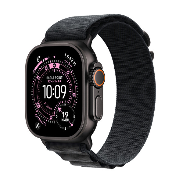Apple Watch Ultra 3 GPS + Cellular 49mm Siyah Titanyum Kasa ve Siyah Alpine Loop - Küçük