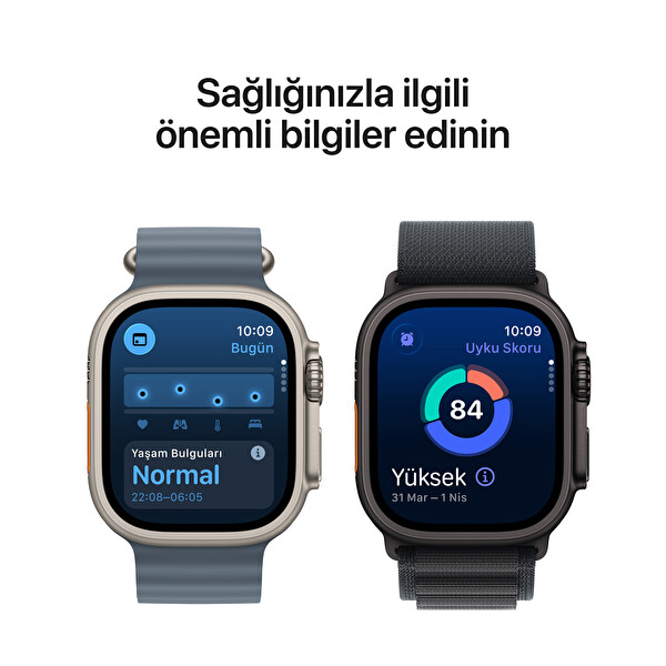 Apple Watch Ultra 3 GPS + Cellular 49mm Siyah Titanyum Kasa ve Siyah Alpine Loop - Küçük