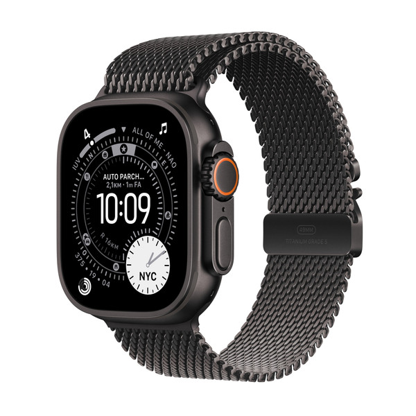 Apple Watch Ultra 3 GPS + Cellular 49mm Siyah Titanyum Kasa ve Siyah Titanyum Milano Loop - Büyük
