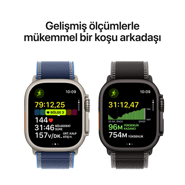 Apple Watch Ultra 3 GPS + Cellular 49mm Siyah Titanyum Kasa ve Siyah Titanyum Milano Loop - Büyük