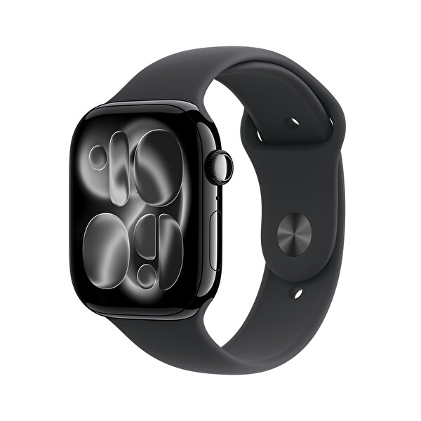 Apple Watch Series 11 Gps + Cellular 46Mm Simsiyah Alüminyum Kasa Ve Siyah Spor Kordon - S/M