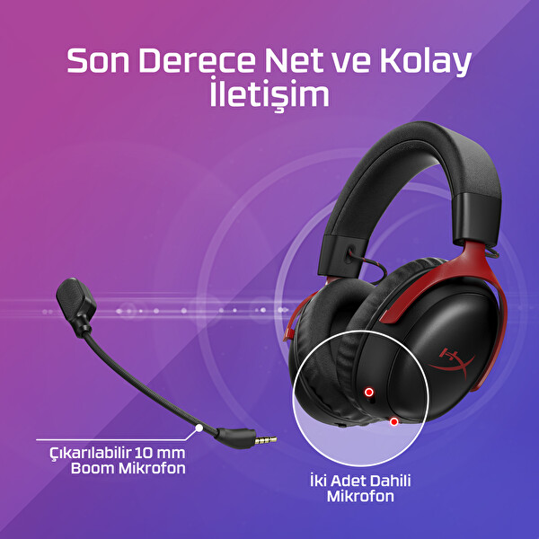 HyperX Cloud III S Kablosuz Gaming Kulaklık Siyah/Kırmızı