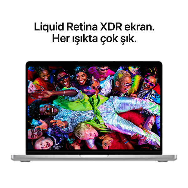 Apple 14-inch MacBook Pro: Apple M5 chip with 10‑core CPU and 10‑core GPU, 16GB, 512GB SSD - Silver MDE44TU/A