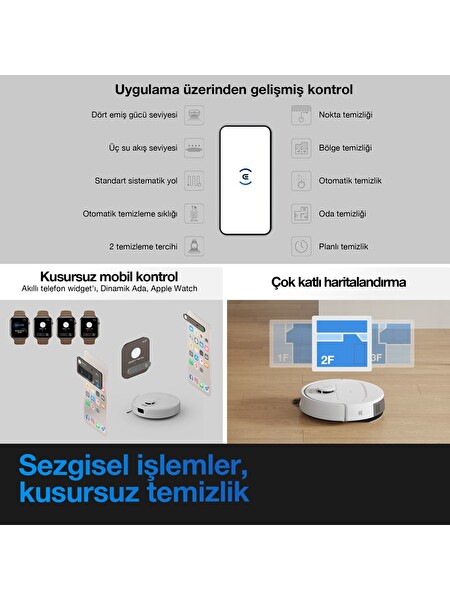 Ecovacs Deebot N20E Beyaz Robot Süpürge ve Paspas