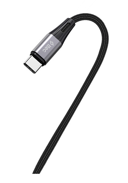 Tditec 2DK63S AlumiCable USB-C USB-C 60W PD/QC Gamer Oyuncu 1.5 M Hızlı Şarj/Data Kablosu Siyah