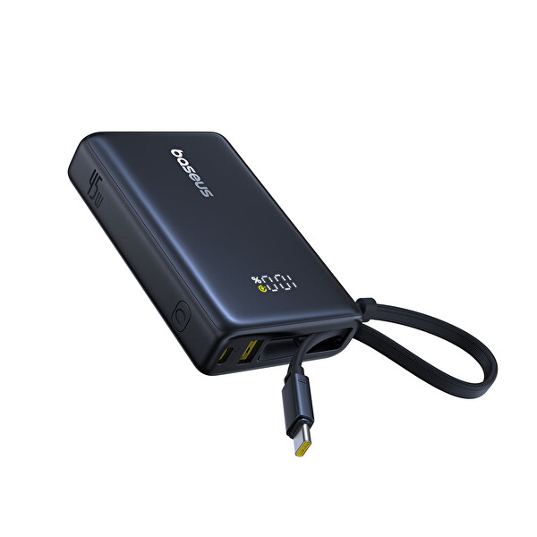 Baseus PicoGo Serisi 10KmAh 45W Type-C Kablo Siyah Powerbank