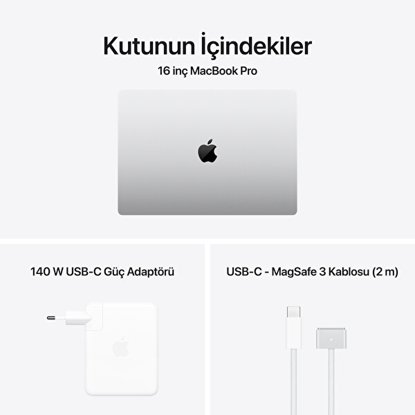 Apple 16-inch MacBook Pro M5 Pro Chip 18-Core CPU 20-Core GPU 24GB 1TB SSD Silver MGE44TU/A
