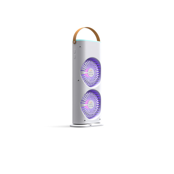 Truebo AirWind Masaüstü Buhar Püskürtmeli Taşınabilir Şarjlı LED Işık Çift Fanlı Vantilatör 4
