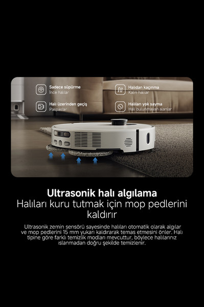 Xiaomi MOP5 PRO Çöp İstasyonlu Akıllı Robot Süpürge ve Paspas 20.000 Pa 6